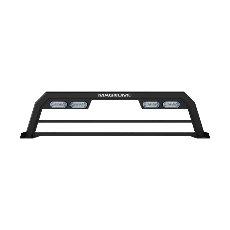 20SBLBRAB – MAGNUM TRUCK Headache Rack, Louvered Lighted 20 Inch Powder Coated Matte Black Aluminum